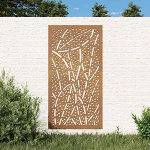 vidaXL Decor perete de grădină 105x55 cm design frunze oțel Corten imagine