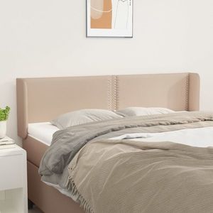 vidaXL Tăblie pat cu aripioare cappuccino 147x16x78/88cm piele eco imagine