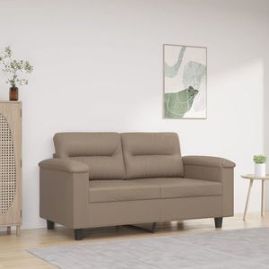 vidaXL Canapea cu 2 locuri, cappuccino, 120 cm, piele ecologică imagine