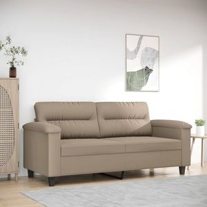 vidaXL Canapea cu 2 locuri, gri taupe, 140 cm, țesătură microfibră imagine