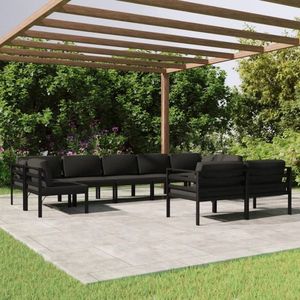 vidaXL Set mobilier de grădină cu perne, 9 piese, antracit, aluminiu imagine