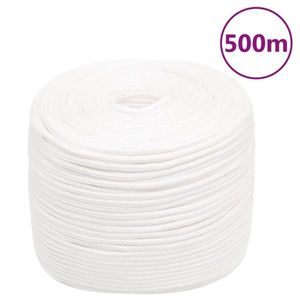 vidaXL Frânghie de barcă, alb complet, 6 mm, 500 m, polipropilenă imagine