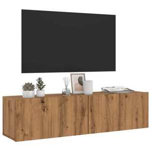 vidaXL Dulap TV perete, stejar artizanal, 120x30x30 cm, lemn prelucrat imagine