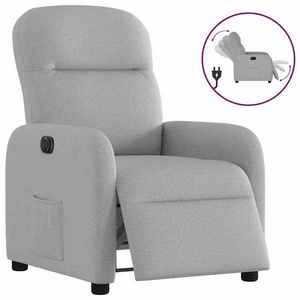 vidaXL Scaun reclinabil electric Cloud Grey Fabric imagine