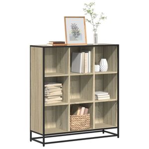 vidaXL Bibliotecă stejar sonoma 97, 5x33x107, 5 cm, lemn prelucrat/metal imagine