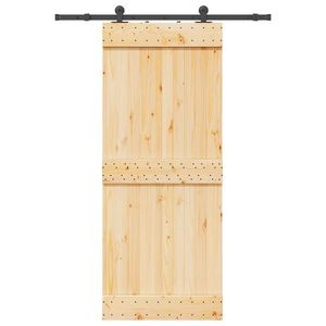 vidaXL Ușă glisantă cu set de feronerie 85x210 cm, lemn masiv de pin imagine