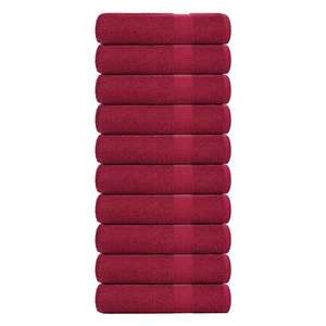 vidaXL Prosoape de baie 10 buc Bordeaux 100x150cm 360 g/m² 100% bumbac imagine