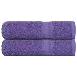 vidaXL Prosoape de baie 2 buc Violet 100x150 cm 360 g/m² 100% bumbac imagine