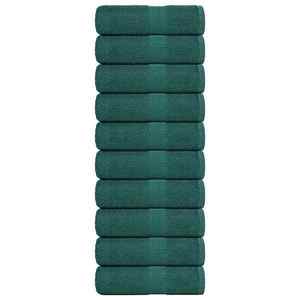 vidaXL Prosoape de săpun 10 buc Verde 30x30 cm 360 g/m² 100% bumbac imagine