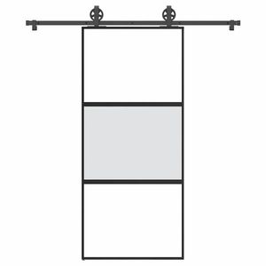 vidaXL Ușă glisantă cu set de feronerie sticlă temperată și aluminiu imagine