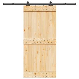 vidaXL Ușă glisantă cu set de feronerie 95x210 cm, lemn masiv de pin imagine