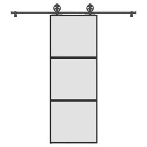 vidaXL Ușă glisantă cu set de feronerie sticlă temperată și aluminiu imagine