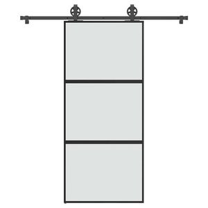 vidaXL Ușă glisantă cu set de feronerie sticlă temperată și aluminiu imagine