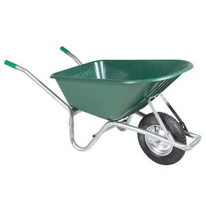 vidaXL Roabă Verde 90 L 150 kg Oțel galvanizat și plastic imagine