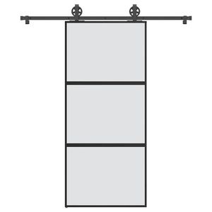 vidaXL Ușă glisantă cu set de feronerie sticlă temperată și aluminiu imagine