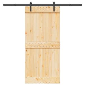 vidaXL Ușă glisantă cu set de feronerie 95x210 cm, lemn masiv de pin imagine