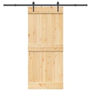 vidaXL Ușă glisantă cu set feronerie, 90x210 cm, lemn masiv de pin imagine