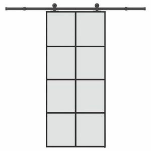 vidaXL Ușă glisantă cu set feronerie, 90x205 cm, sticlă ESG/aluminiu imagine