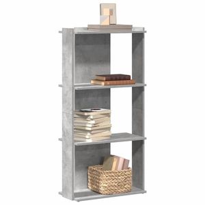 vidaXL Bibliotecă cu 3 niveluri, gri beton, 60x30x120cm lemn prelucrat imagine