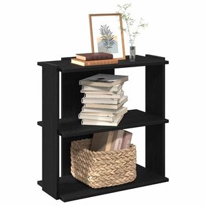 vidaXL Bibliotecă cu 3 etaje, negru, 60x30x80 cm, lemn de prelucrare imagine