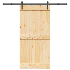 vidaXL Ușă glisantă cu set feronerie, 100x210 cm, lemn masiv de pin imagine