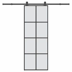 vidaXL Ușă glisantă cu set feronerie, 76x205 cm, sticlă ESG/aluminiu imagine