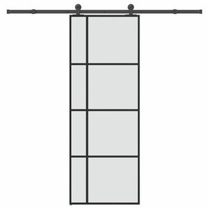 vidaXL Ușă glisantă cu set feronerie, 76x205 cm, sticlă ESG/aluminiu imagine