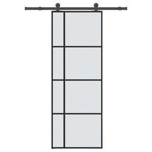 vidaXL Ușă glisantă cu set feronerie, 76x205 cm, sticlă ESG/aluminiu imagine