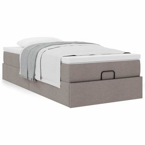 vidaXL Cadru de pat otoman cu saltea Taupe 90x190cm Material imagine