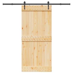 vidaXL Ușă glisantă cu set de feronerie 95x210 cm, lemn masiv de pin imagine