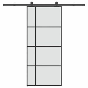 vidaXL Ușă glisantă cu set feronerie, 90x205 cm, sticlă ESG/aluminiu imagine