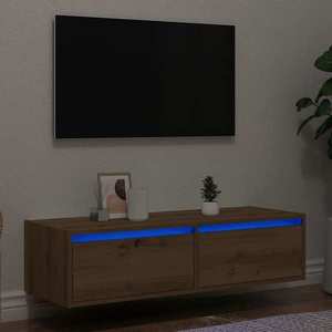 vidaXL Comodă TV cu lumini LED, stejar artizanal, 100X35, 5x25 cm imagine