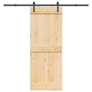 vidaXL Ușă glisantă cu set de feronerie 80x210 cm, lemn masiv de pin imagine