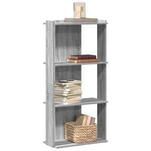 vidaXL Bibliotecă cu 3 niveluri gri sonoma 60x30x120 cm lemn prelucrat imagine