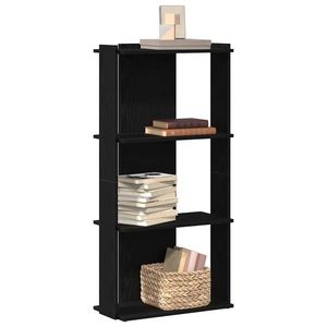 vidaXL Bibliotecă cu 3 niveluri, negru, 60x30x120 cm, lemn prelucrat imagine