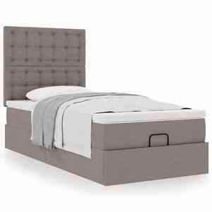 vidaXL Cadru de pat otoman cu saltea Taupe 90x190cm Material imagine