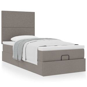 vidaXL Cadru de pat otoman cu saltea Taupe 90x190cm Material imagine