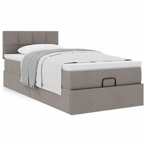 vidaXL Cadru de pat otoman cu saltea Taupe 100x200cm Material imagine