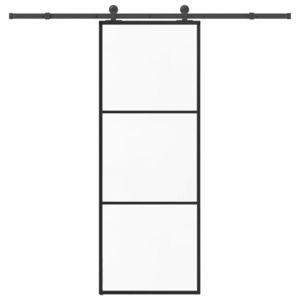 vidaXL Ușă glisantă cu set feronerie, 76x205 cm, sticlă ESG/aluminiu imagine