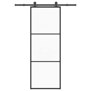 vidaXL Ușă glisantă cu set feronerie, 76x205 cm, sticlă ESG/aluminiu imagine