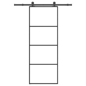 vidaXL Ușă glisantă cu set feronerie, 76x205 cm, sticlă ESG/aluminiu imagine