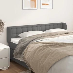 vidaXL Tăblie de pat cu aripioare gri 183x23x78/88 cm piele ecologică imagine