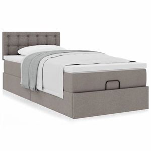 vidaXL Cadru de pat otoman cu saltea Taupe 90x200cm Material imagine