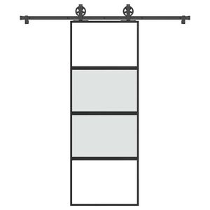 vidaXL Ușă glisantă cu set de feronerie sticlă temperată și aluminiu imagine