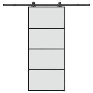 vidaXL Ușă glisantă cu set feronerie, 90x205 cm, sticlă ESG/aluminiu imagine