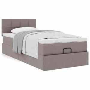 vidaXL Cadru de pat otoman cu saltea Taupe 90x190cm Material imagine