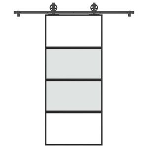 vidaXL Ușă glisantă cu set de feronerie sticlă temperată și aluminiu imagine