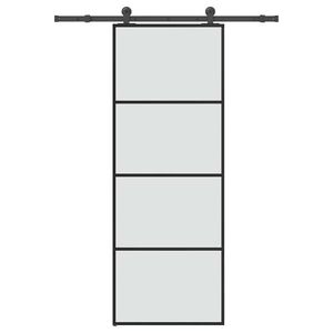 vidaXL Ușă glisantă cu set feronerie, 76x205 cm, sticlă ESG/aluminiu imagine