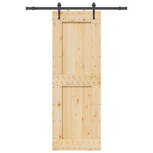 vidaXL Ușă glisantă cu set de feronerie 80x210 cm, lemn masiv de pin imagine