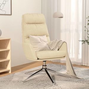 vidaXL Scaun de relaxare, crem, material textil imagine